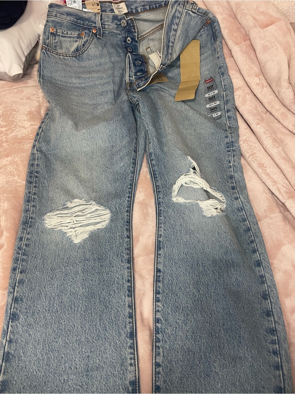Levi's Light Blue Women’s Straight Jeans - 501 Style
